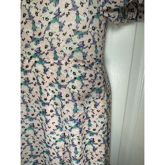NEW ASTR The Label SANTORINI Chiffon FLORAL Puffy ONE SHOULDER Midi DRESS Sz S - Picture 7 of 8